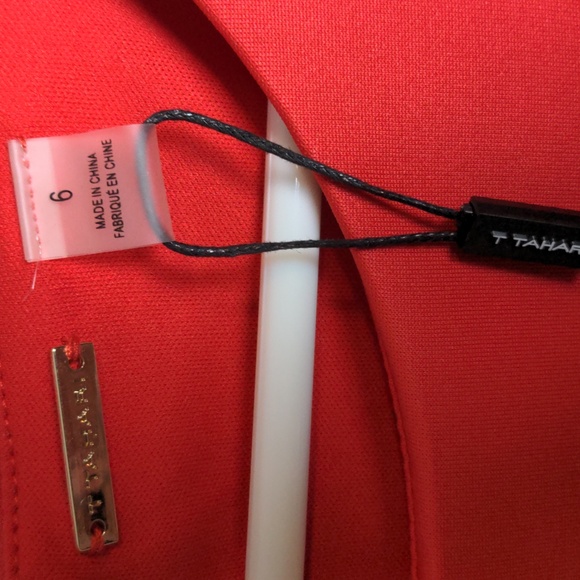 T Tahari fitted Sheath Dress, Sz 6, Geranium - Picture 5 of 8